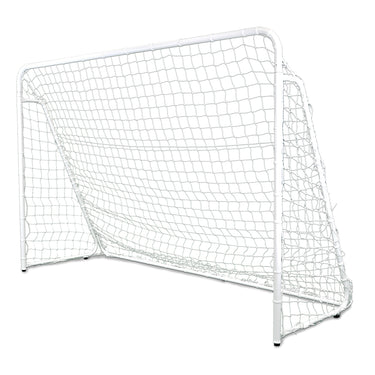 Soccer Goal (Indoor/Outdoor) - Steel - Folding Soccer Goal (7 ft.H x 12 ft.W x 4 ft.D) - Portable - Youth/Junior (White)